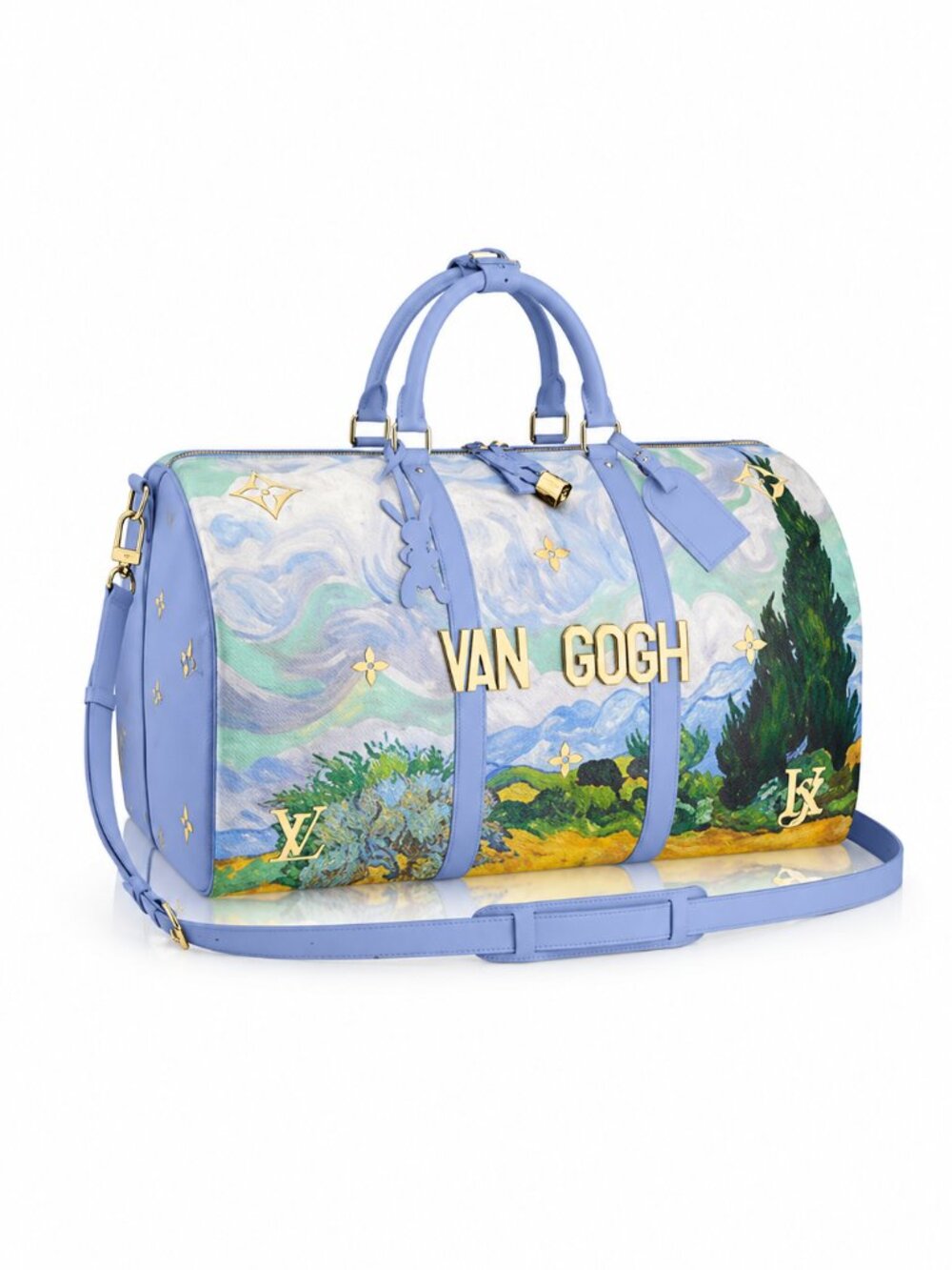 LOUIS VUITTON x Jeff Koons Masters Van Gogh Keepall Bandoulière 50 Duffle Bag